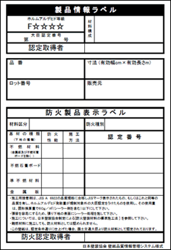 製品情報ラベル